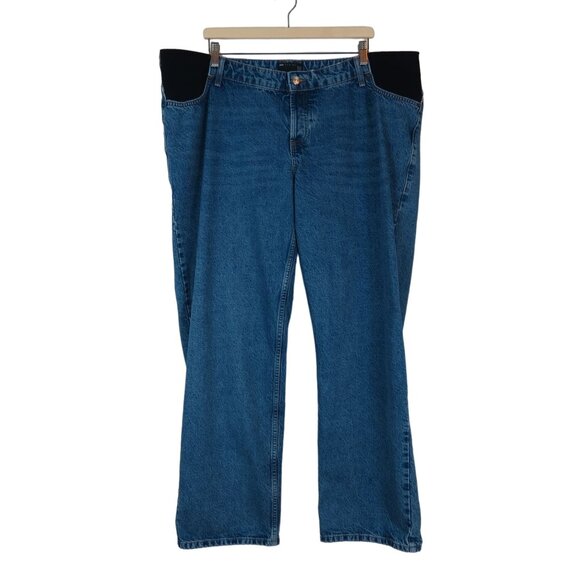 ASOS DESIGN Maternity Women's Medium Wash Denim Baggy Boyfriend Jeans 16 - Picture 1 of 9